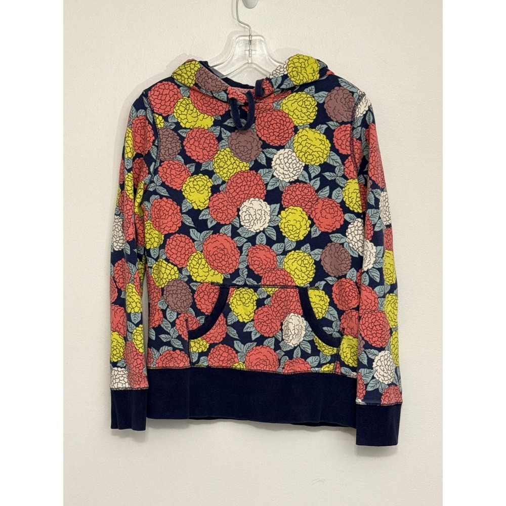 Boden Floral Pom Pom Print Cotton Pullover Hoodie Womens Size S Cottagecore Soft